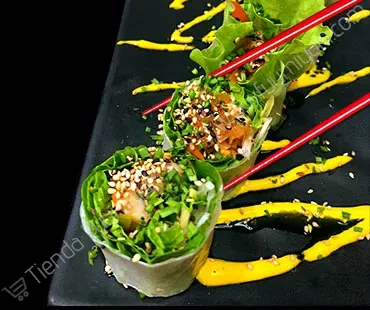 Rice paper rolls de camarones