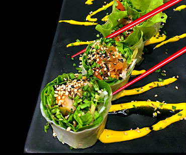 Rice paper rolls de camarones